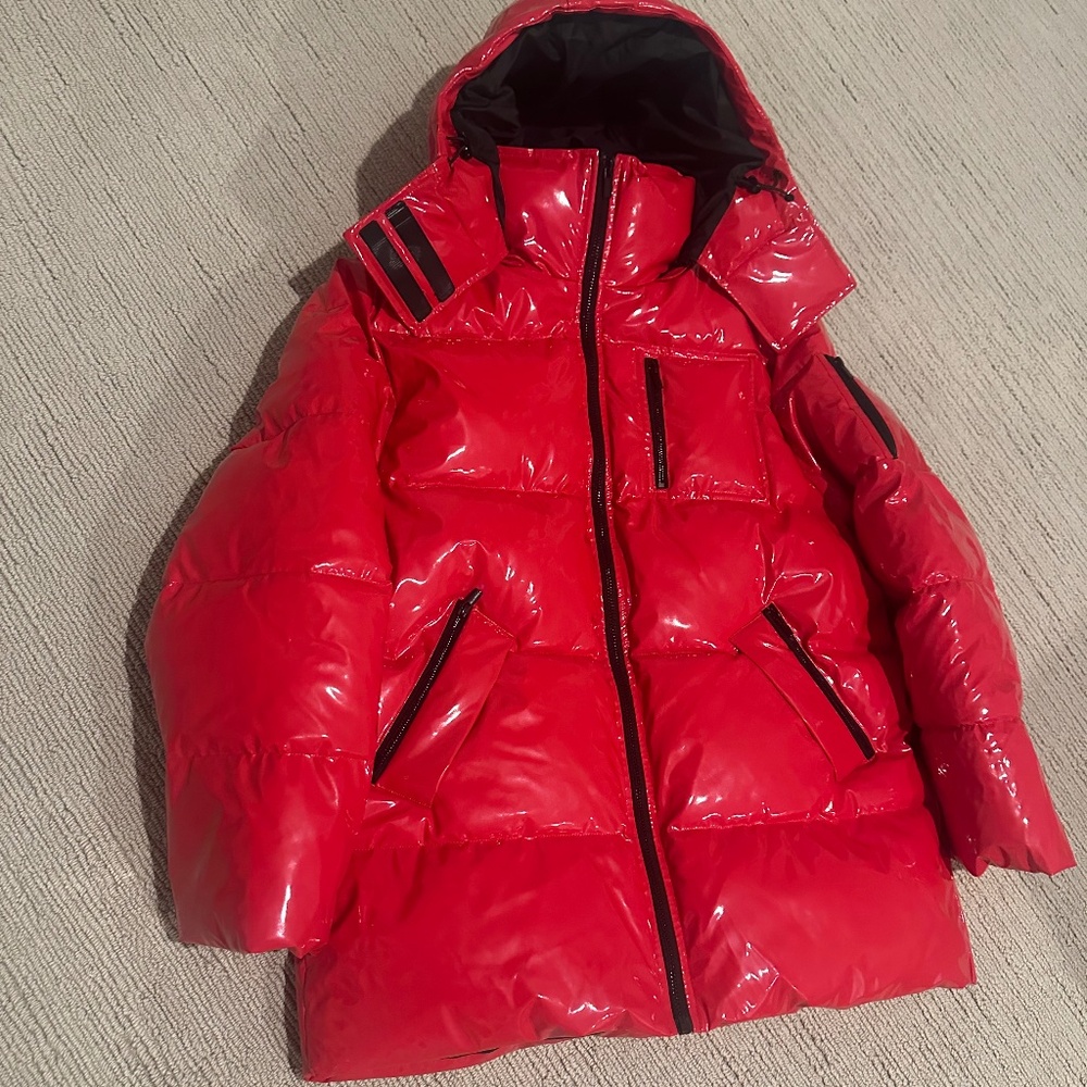 THE KOOPLES Insane Glossy Red Puffer Coat Sz M NEW $698!! - Picture 2 of 6
